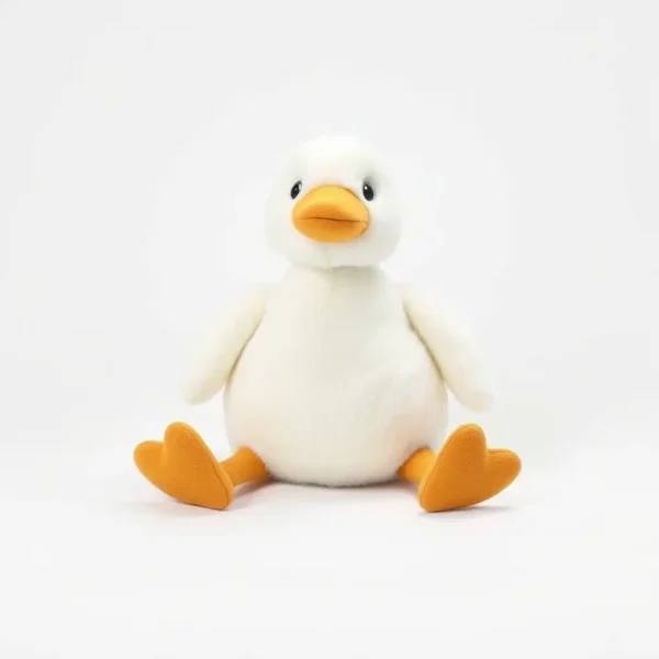 NimbleNest Stuffing-Free Duck Pet Plush Toy 30cm, professional studio product photo on a white background.
