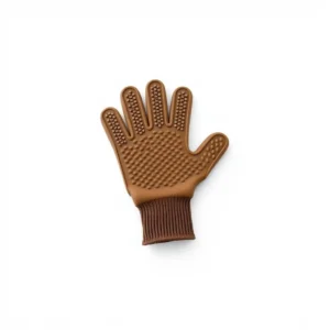 Purelily Pet Care Recycled Rubber Grooming Glove Medium, professional studio product photo on a white background.