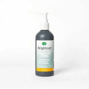 BrightCoat Fragrance-Free Pet Ear Cleanser 120ml, professional studio product photo on a white background.
