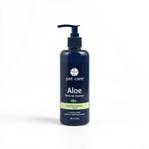 Purelily Pet Care Aloe Pet Ear Cleanser 150ml, professional studio product photo on a white background.