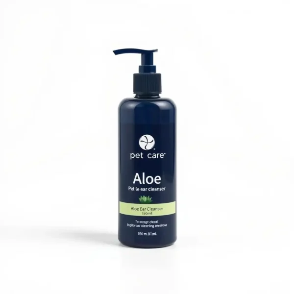 Purelily Pet Care Aloe Pet Ear Cleanser 150ml, professional studio product photo on a white background.