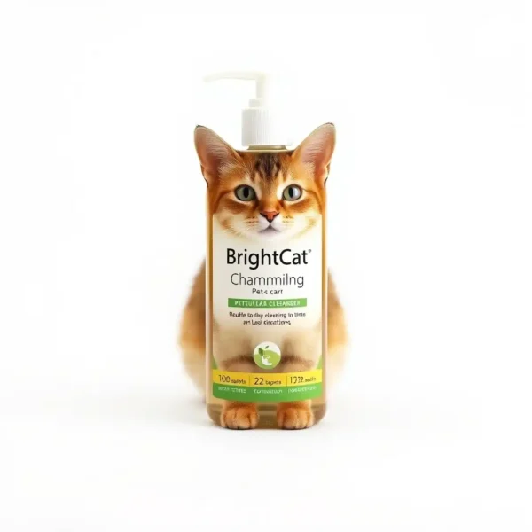 BrightCoat Chamomile Pet Ear Cleanser 200ml, professional studio product photo on a white background.