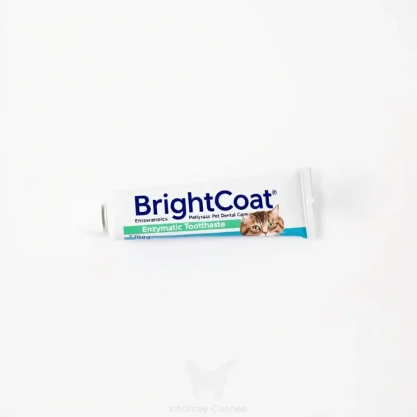 BrightCoat Enzymatic Toothpaste Pet Dental Care 70g, professional studio product photo on a white background.