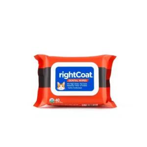 BrightCoat Dental Wipes Pet Dental Care 40 wipes, professional studio product photo on a white background.