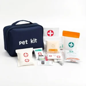 SoftPaw Studio Travel Kit Pet First-Aid Item 24 pieces, professional studio product photo on a white background.