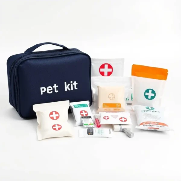 SoftPaw Studio Travel Kit Pet First-Aid Item 24 pieces, professional studio product photo on a white background.