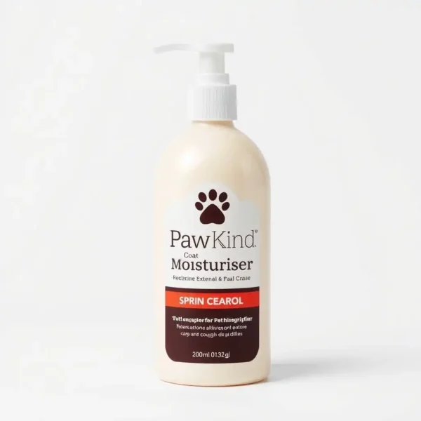 PawKind Coat Moisturiser Pet Skin Care 200ml, professional studio product photo on a white background.