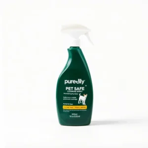 Purelily Pet Care Multi-Surface Pet-Safe Cleaning Spray 500ml, professional studio product photo on a white background.