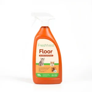 FreshNest Floor Pet-Safe Cleaning Spray 1L, professional studio product photo on a white background.