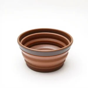 NimbleNest Food-Grade Silicone Collapsible Travel Bowl 350ml, professional studio product photo on a white background.