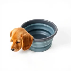 Harbour Hound Recycled Silicone Collapsible Travel Bowl 1L, professional studio product photo on a white background.