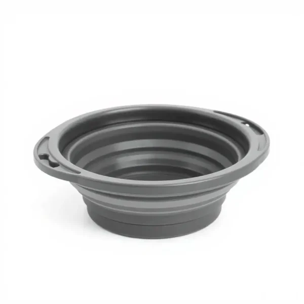 NimbleNest BPA-Free Plastic Collapsible Travel Bowl 600ml, professional studio product photo on a white background.