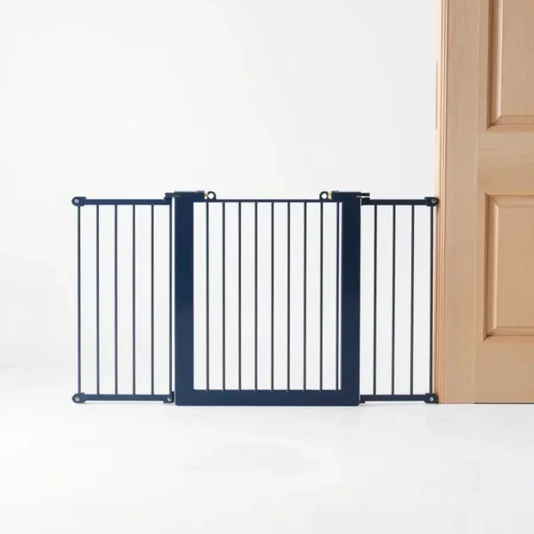 TrailPaws Pressure-Mount Pet Safety Gate 75–82cm, professional studio product photo on a white background.