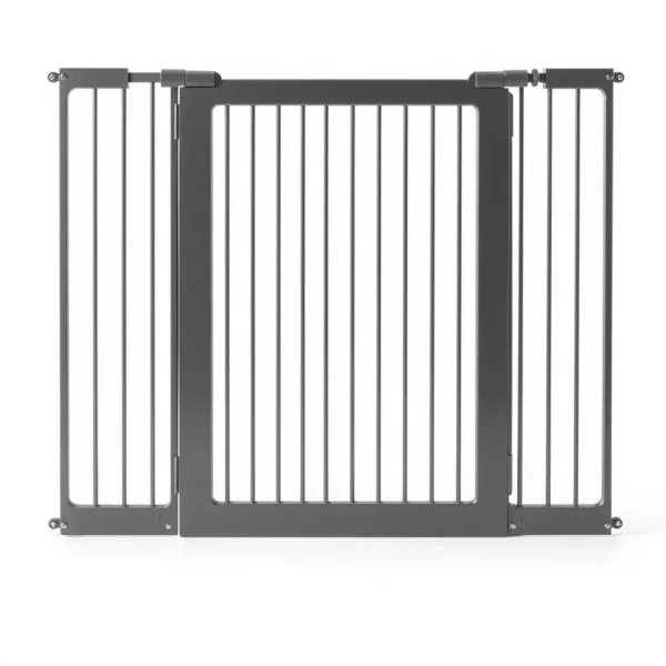 TrailPaws Extra-Wide Pet Safety Gate 95–150cm, professional studio product photo on a white background.