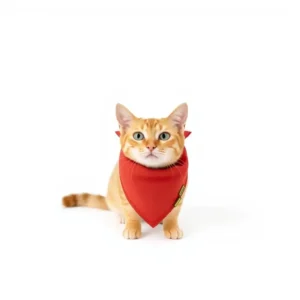 TinkerTail Recycled Cotton Pet Bandana 42–60cm, professional studio product photo on a white background.