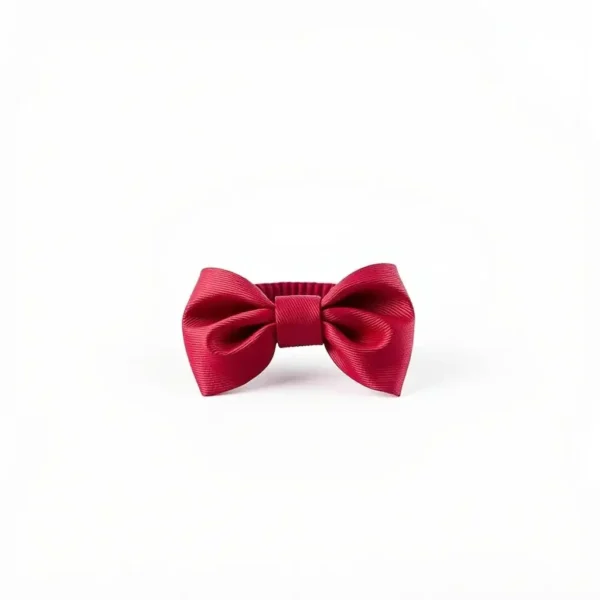 Harbour Hound Collar Bow Pet Accessory Berry Red, professional studio product photo on a white background.