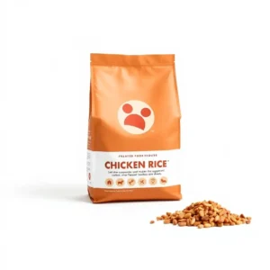 Chicken & Rice Adult Dog Food – 2kg, professional studio product photo on a white background.